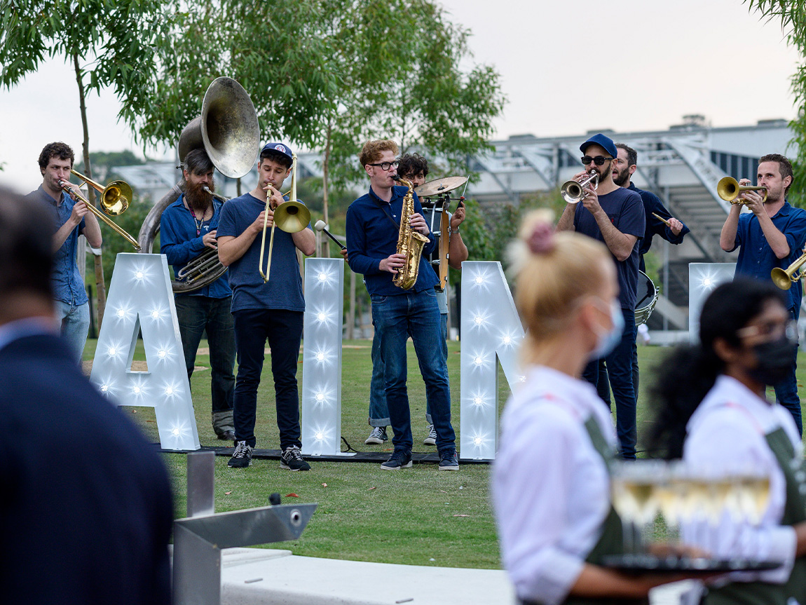 Musicians at AIME event, Melbourne, Victoria, Australia