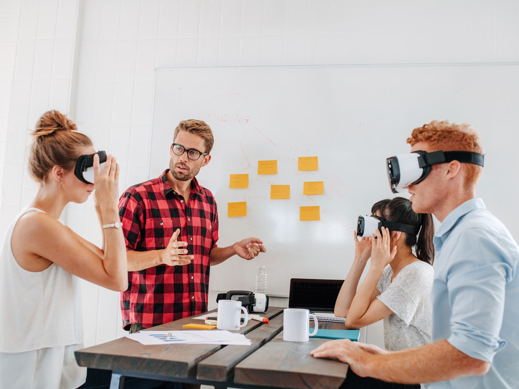 People wearing VR headsets, Melbourne, Victoria, Australia