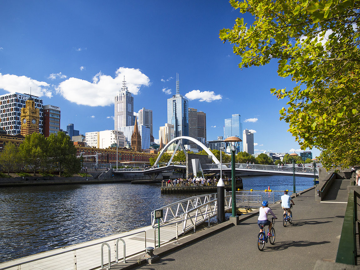 Yarra River and Ponyfish Island, Melbourne, Victoria, Australia