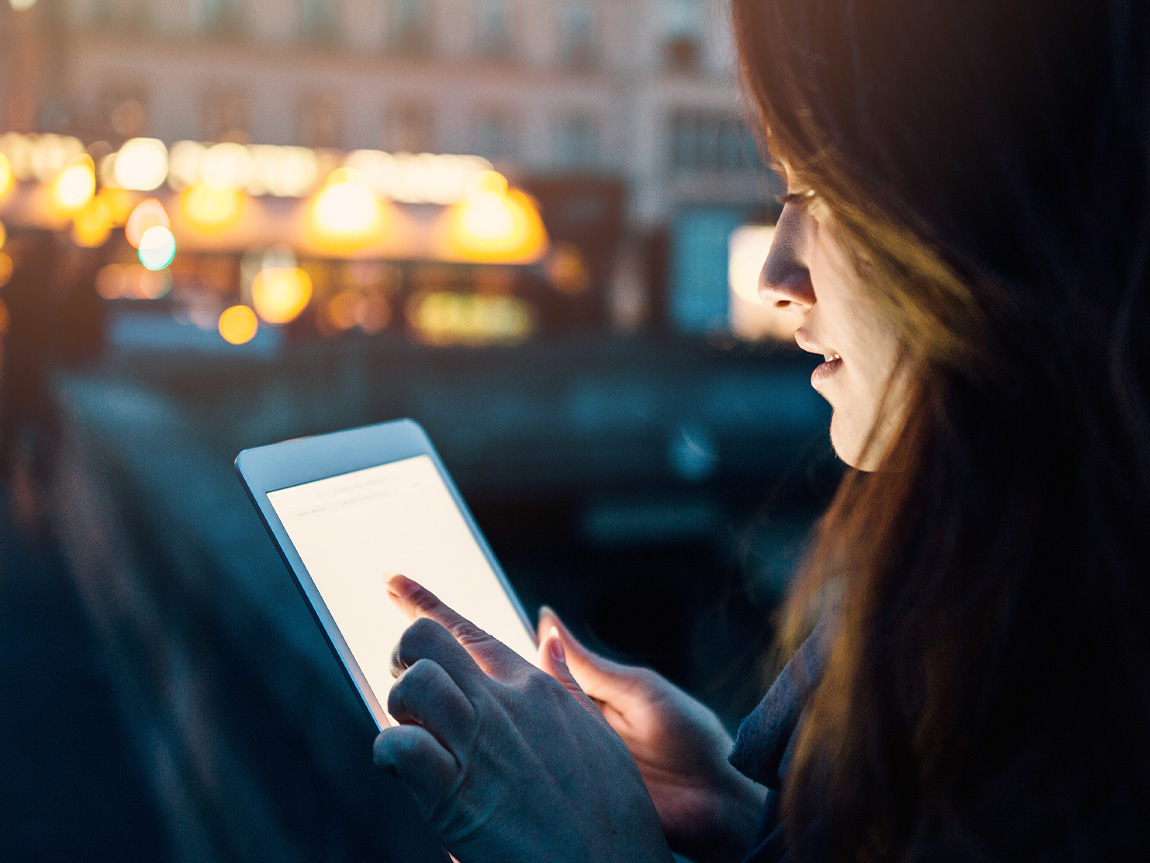 Person using digital tablet