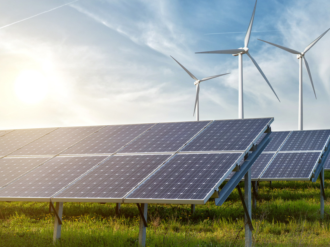 Solar panels and wind generators